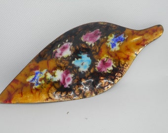 stunning vintage Rare French Limoges enamel trinket dish