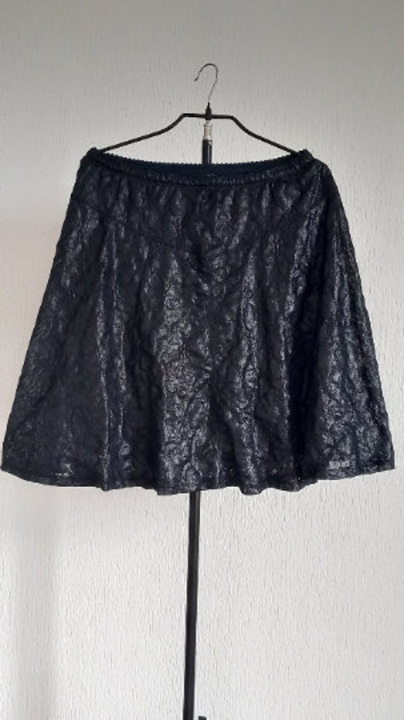 Vintage French Navy Blue Skirt With Elasticated Wa