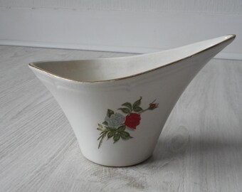 vintage French used decorative Moulin Des Loups porcelain gravy boat