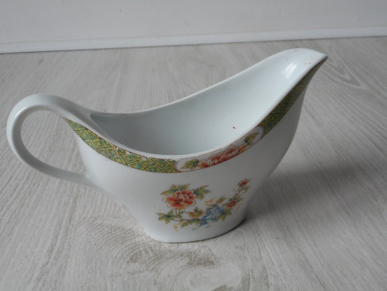 vintage French Limoges porcelain decorative gravy jug image 1