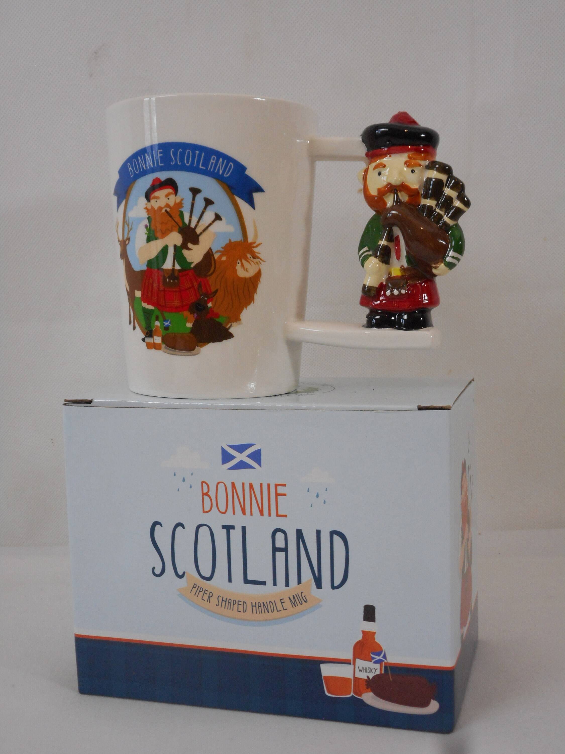 Belle Boîte en Céramique Faite à La Main Bonnie Scotland Tasse Café/Thé Cadeau