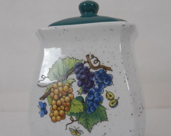 vintage French small ceramic lidded kitchen storage jar / pot / kitchenware