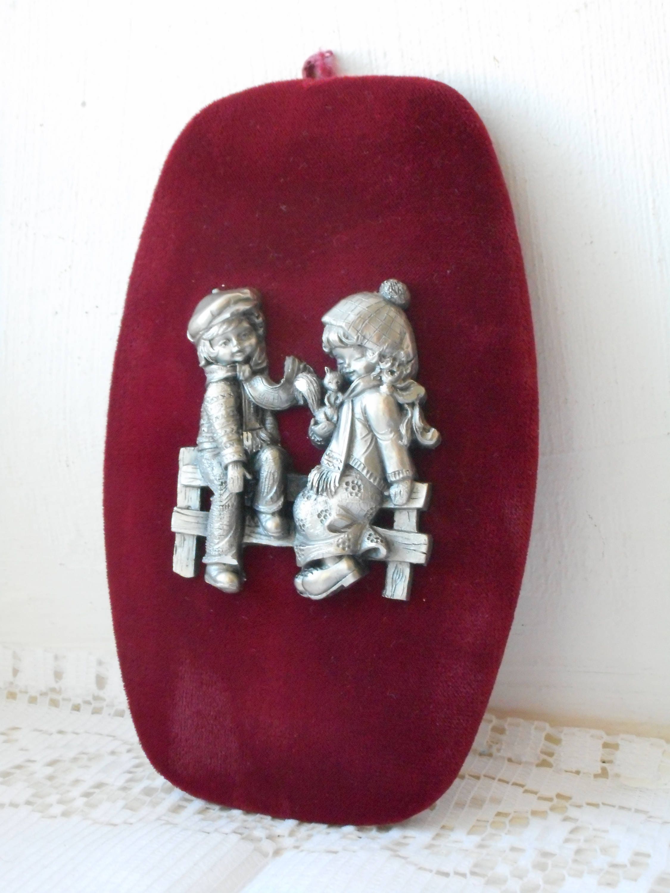 Superbe Photo en Étain Vintage Français Murale