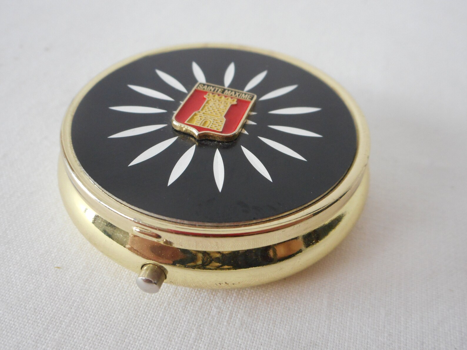 Vintage French Small Metal Pill Box / Trinket Box Etsy Australia