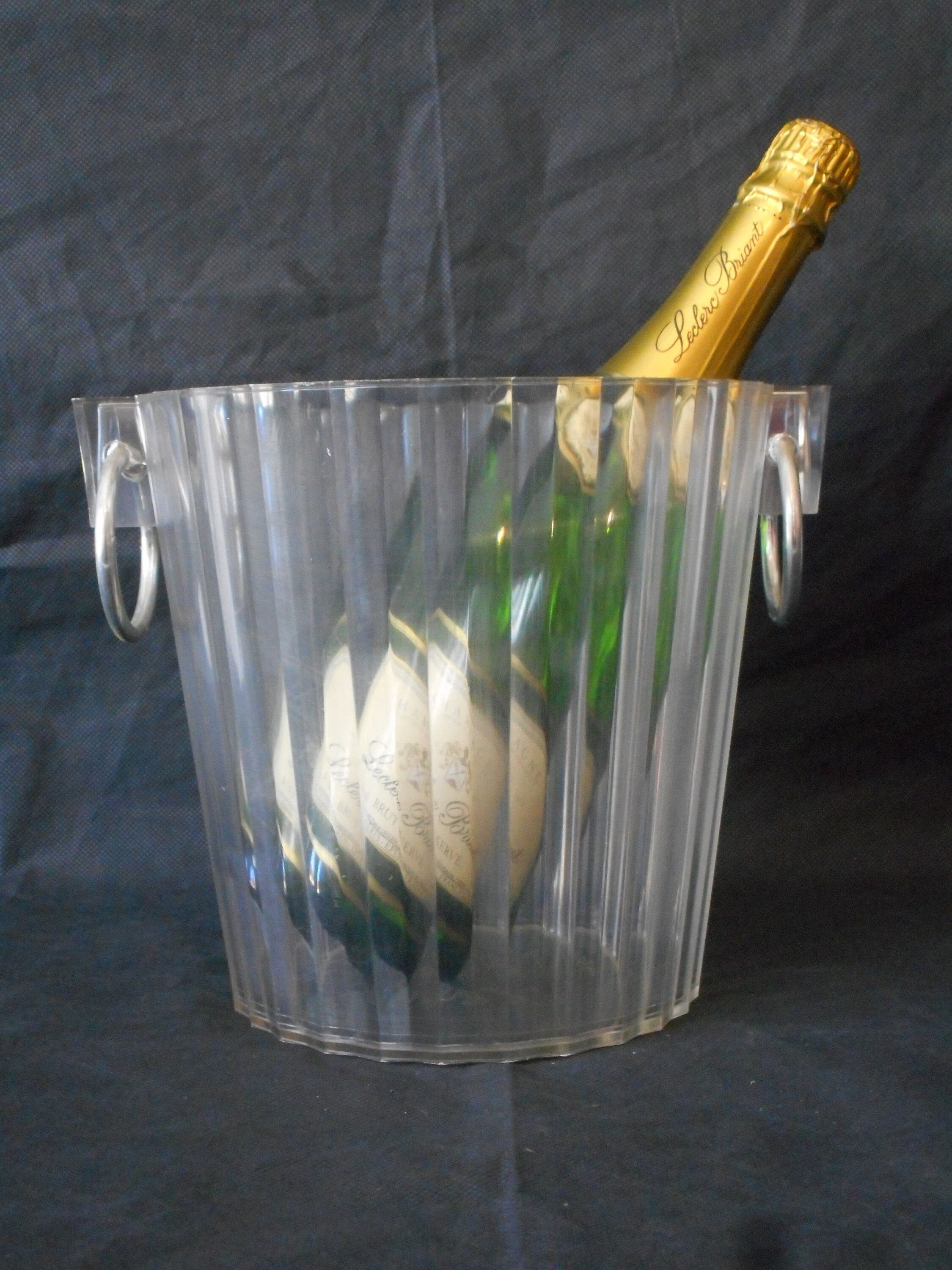 Vintage Français Seau à Glace en Plastique de Couleur Claire/Barware