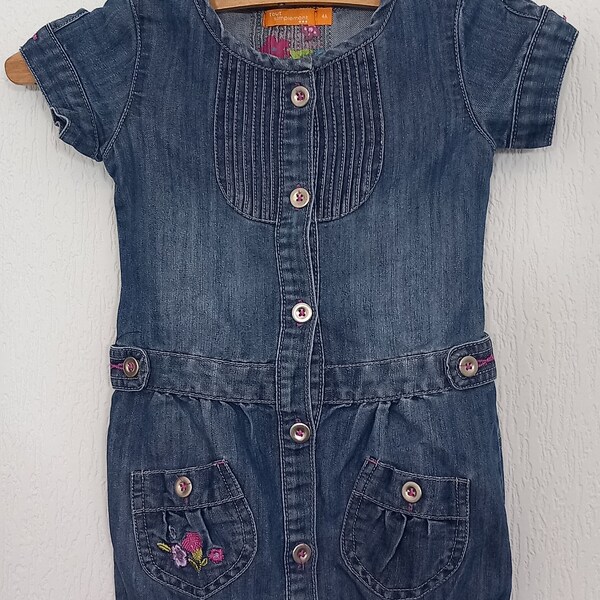 French Tout Simplement Girls Denim Dress age 4 Years