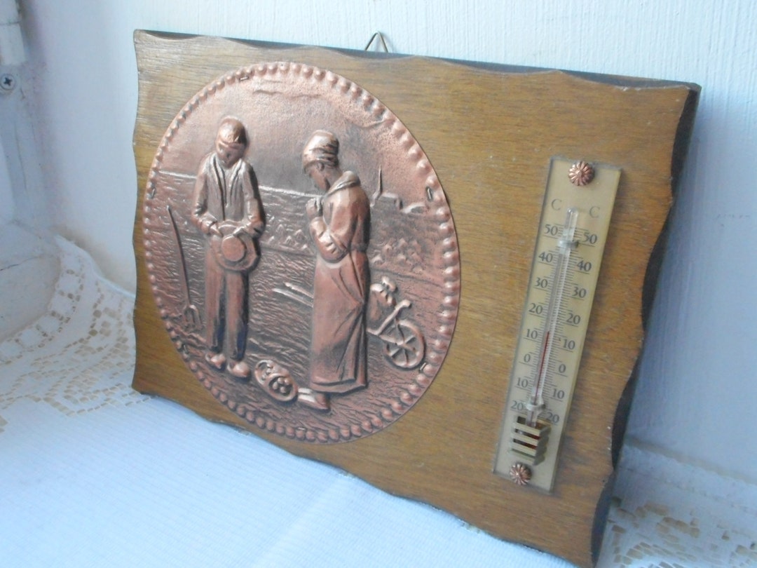 Vintage French Decorative Wall Mountable Wooden Thermometer - Etsy