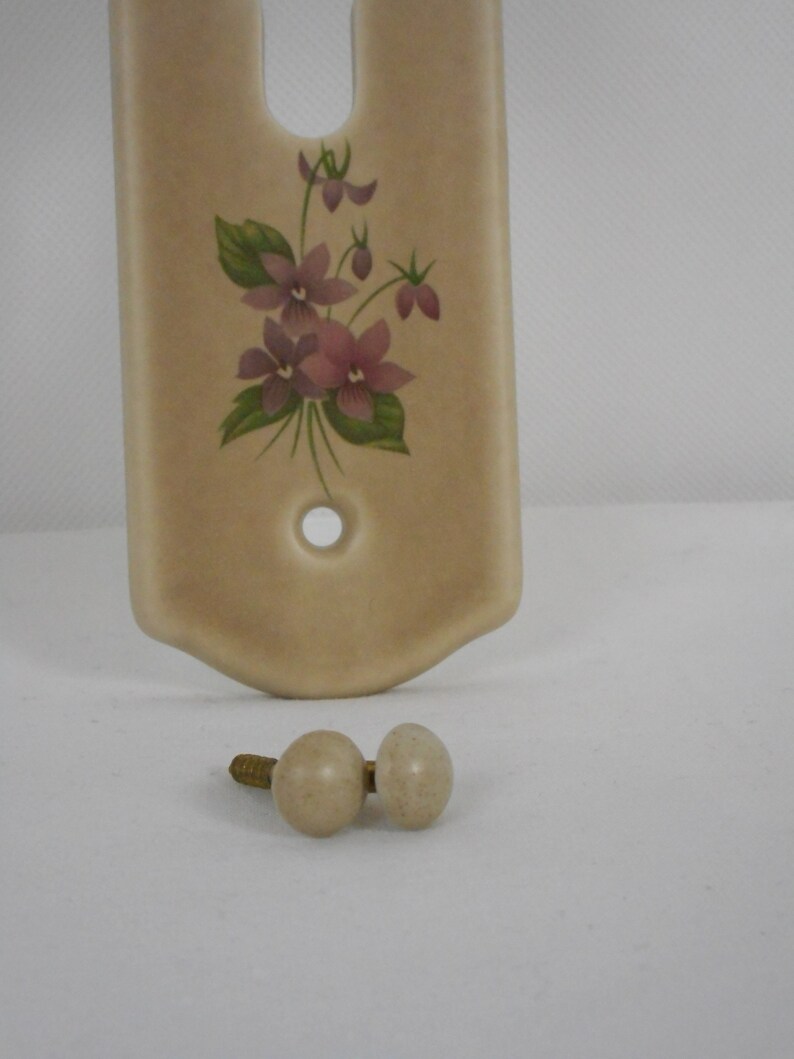 stunning vintage French Limoges porcelain door finger plate plaque