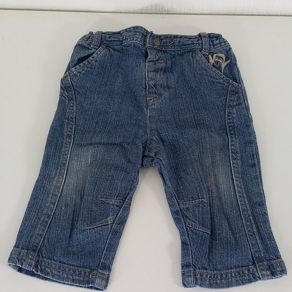 Pair of French Tout Compte Fait babies denim jeans age 12 months