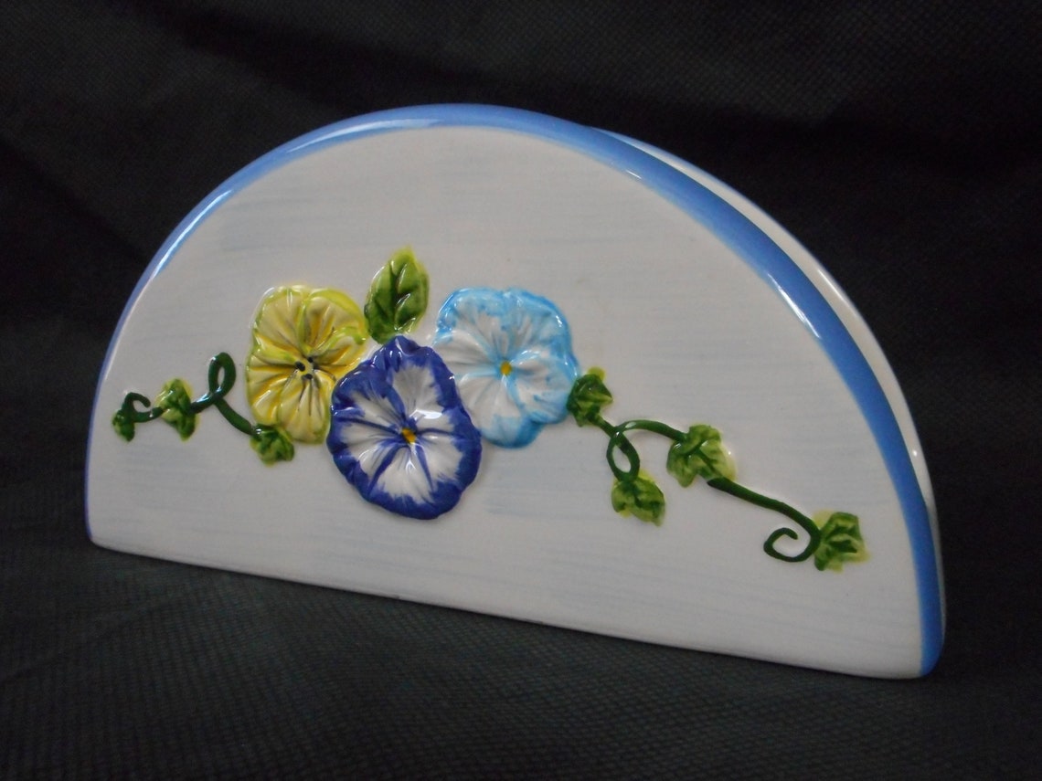 Vintage French Ceramic Hand Painted Napkin Holder / Letter Etsy