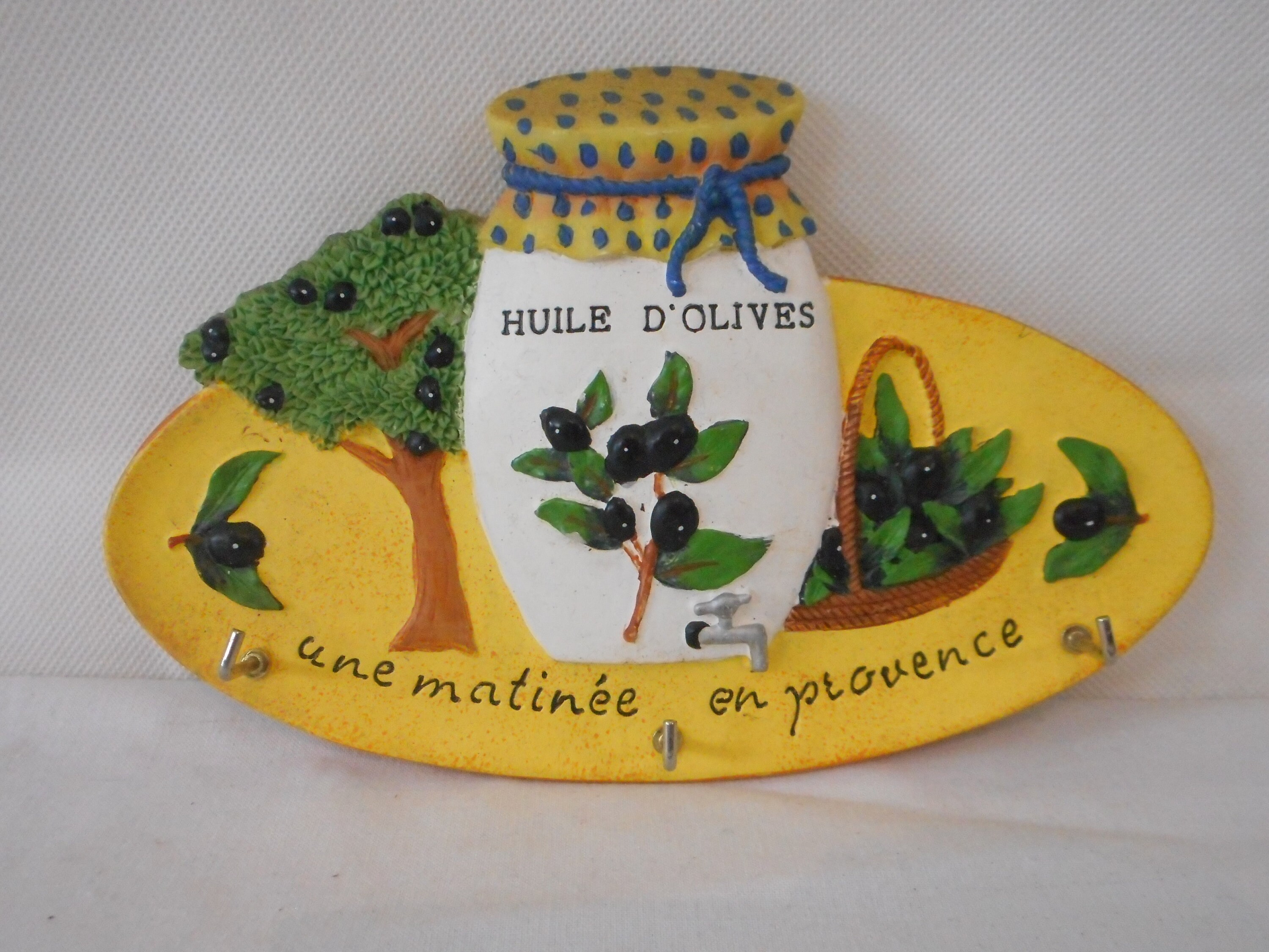 Vintage Français Suspension Murale en Résine Cintre/Rack Décor Français