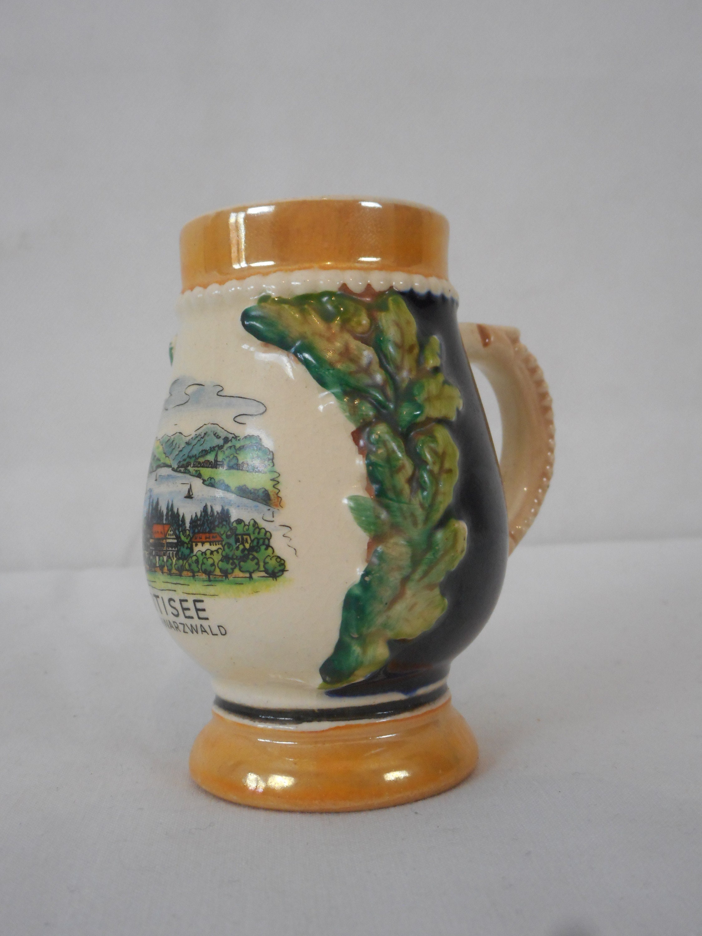 Vintage Petit Tankard en Céramique Allemand/Suisse Stein Barware