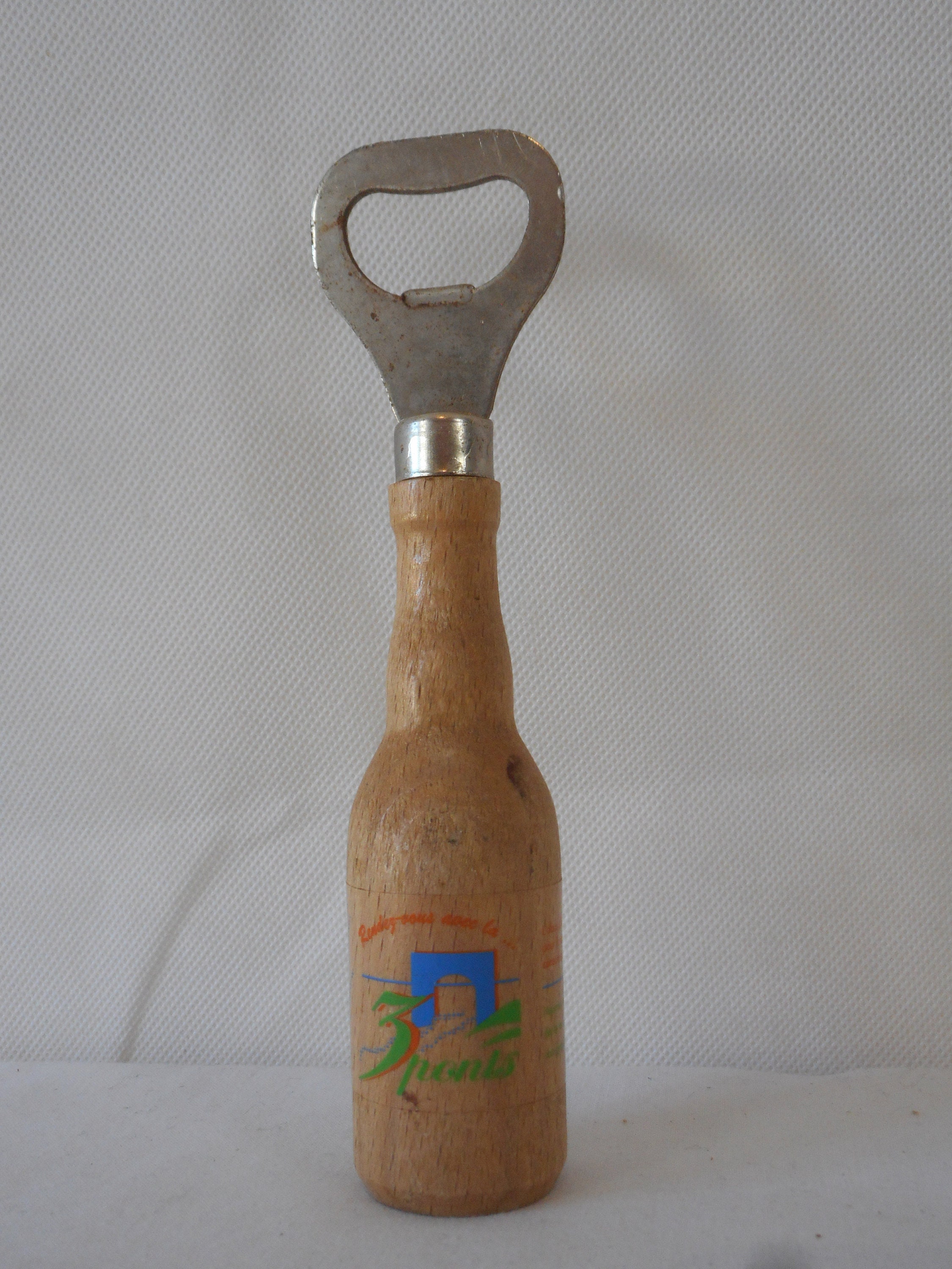 Vintage Français Ouvre-Bouteille en Bois Fait à La Main/Barware