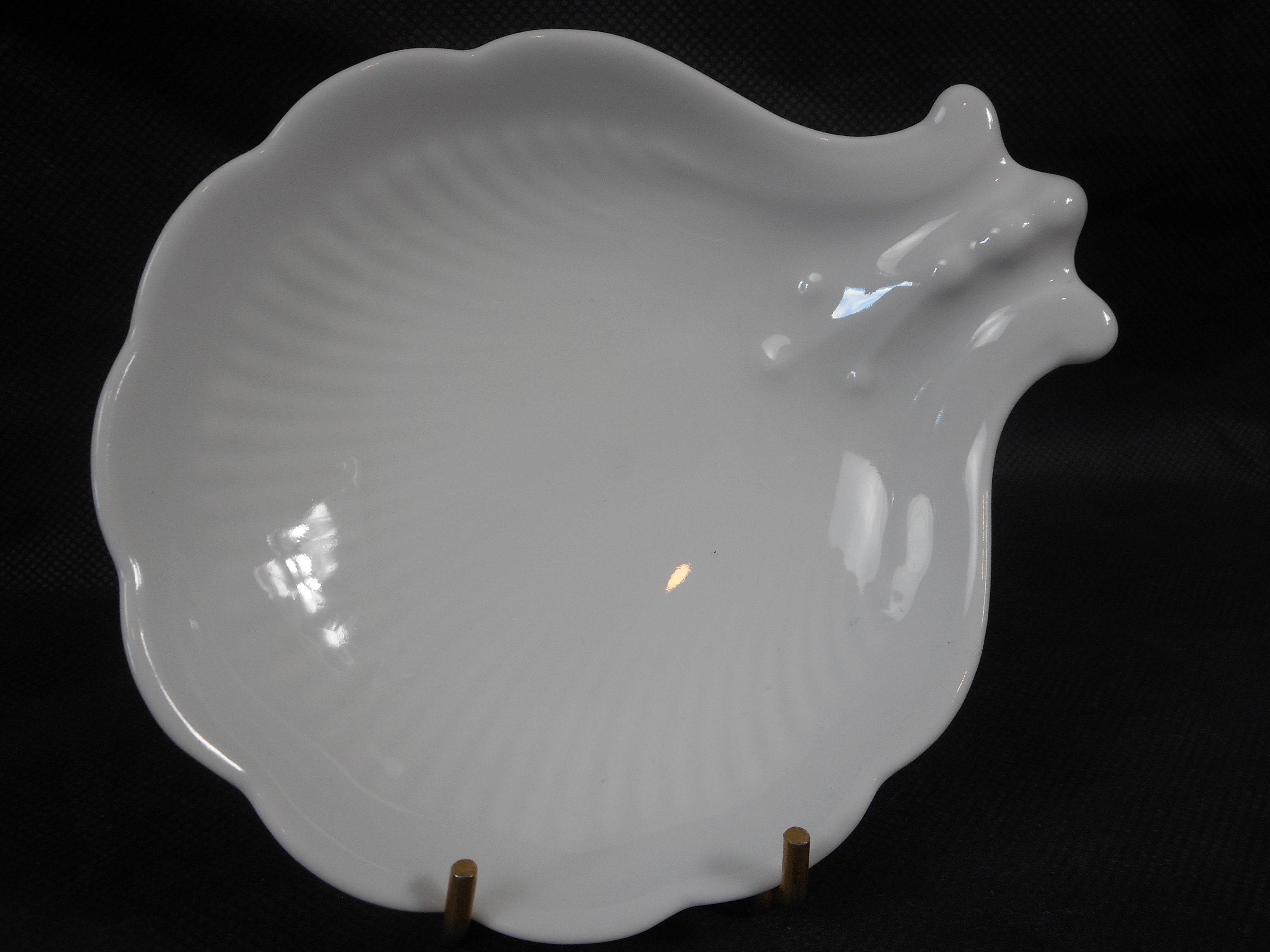 Vintage Limoges Porcelaine Unie Blanc Bibelot Plat/Plateau Ornement