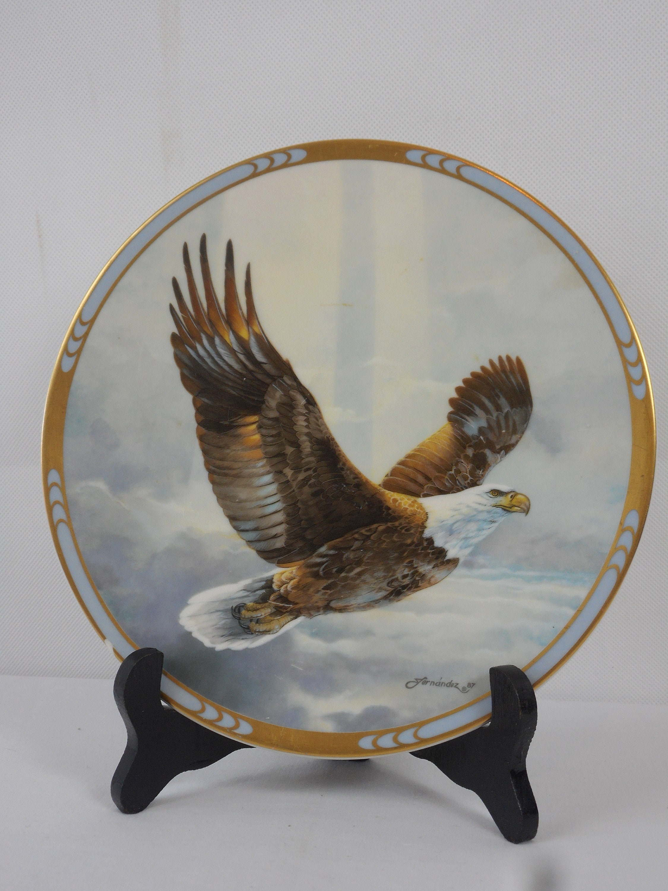 Superbe Assiette Décorative en Porcelaine Français Vintage