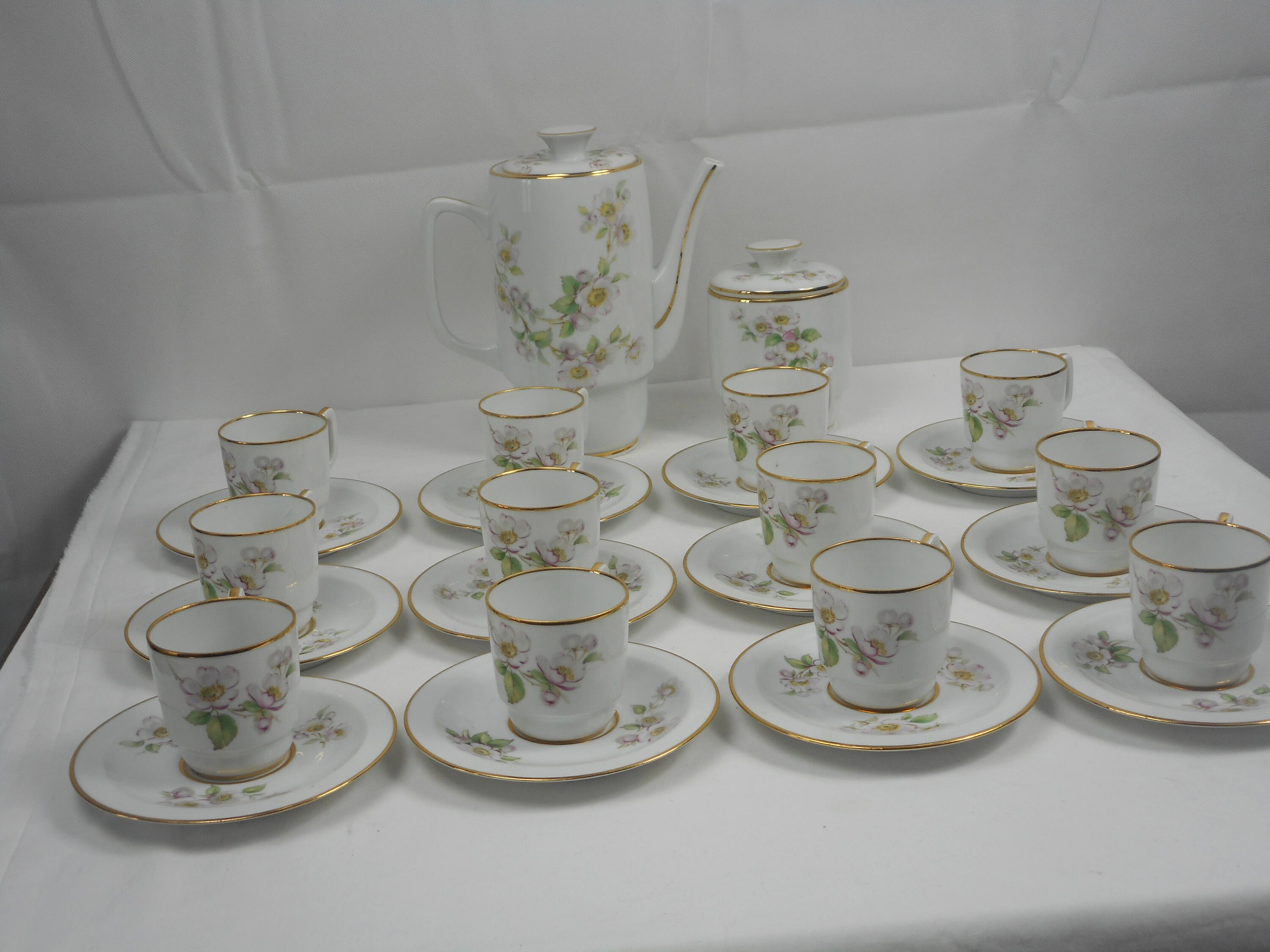 Rare Superbe Français Limoges en Porcelaine 26 Pièces Ensemble de Thé/Café