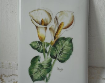 stunning vintage Limoges porcelain hand painted picture / plaque signed