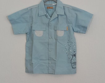 French Petit Pirate Boys Pale Blue Shirt Age 5 Years