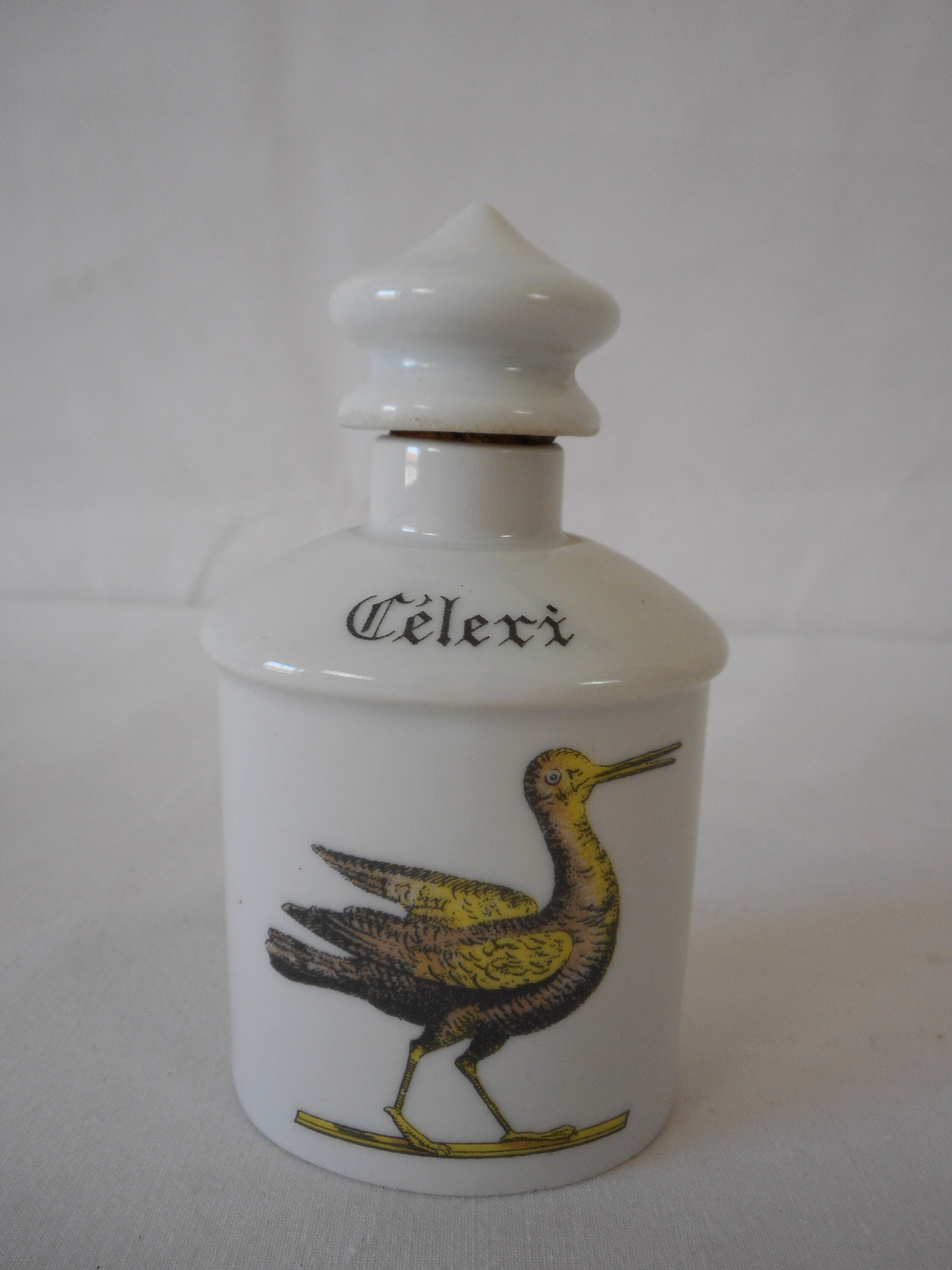 Vintage Français Petit Pot d'épices à Couvercle en Porcelaine/Ustensiles de Cuisine