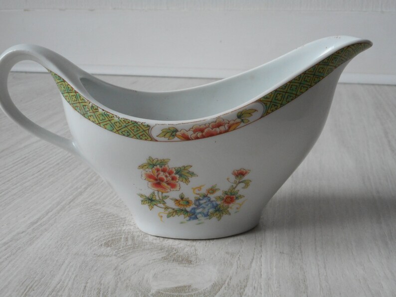 vintage French Limoges porcelain decorative gravy jug image 2