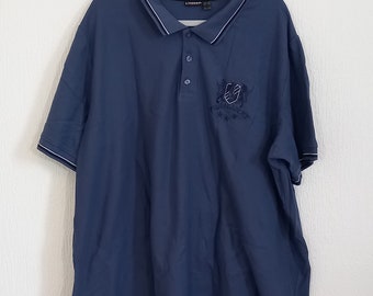 Vintage Herren Livergy Sie xxxxl marineblaues Kurzarm-Poloshirt aus Baumwolle