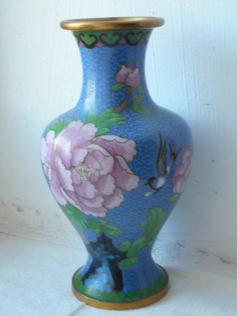 Stunning Vintage Decorative Cloisonne Vase Ornament Etsy