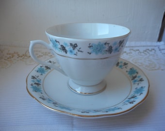 vintage fine bone china cup and saucer with floral design