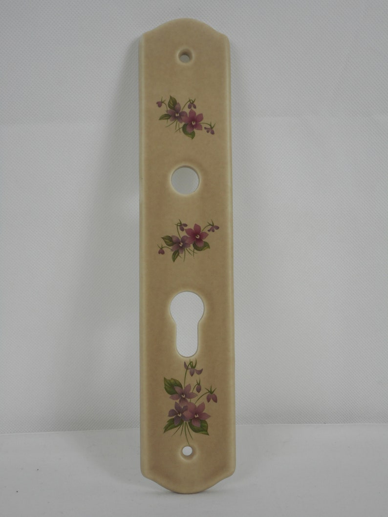 stunning vintage French Limoges porcelain door finger plate plaque