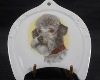 small vintage French Limoges porcelain wall mountable plaque / picture