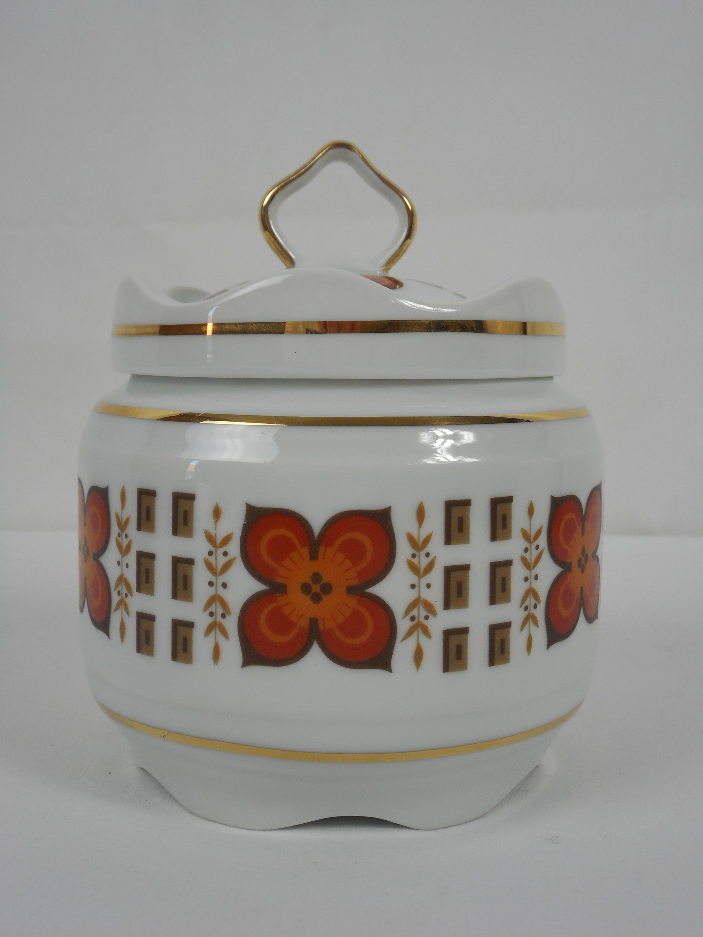 Superbe Pot de Rangement à Couvercle en Porcelaine Vintage Français Limoges