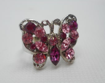 stunning vintage French butterfly costume ring