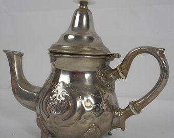 stunning vintage Arabic chromed lidded tea/ coffee pot