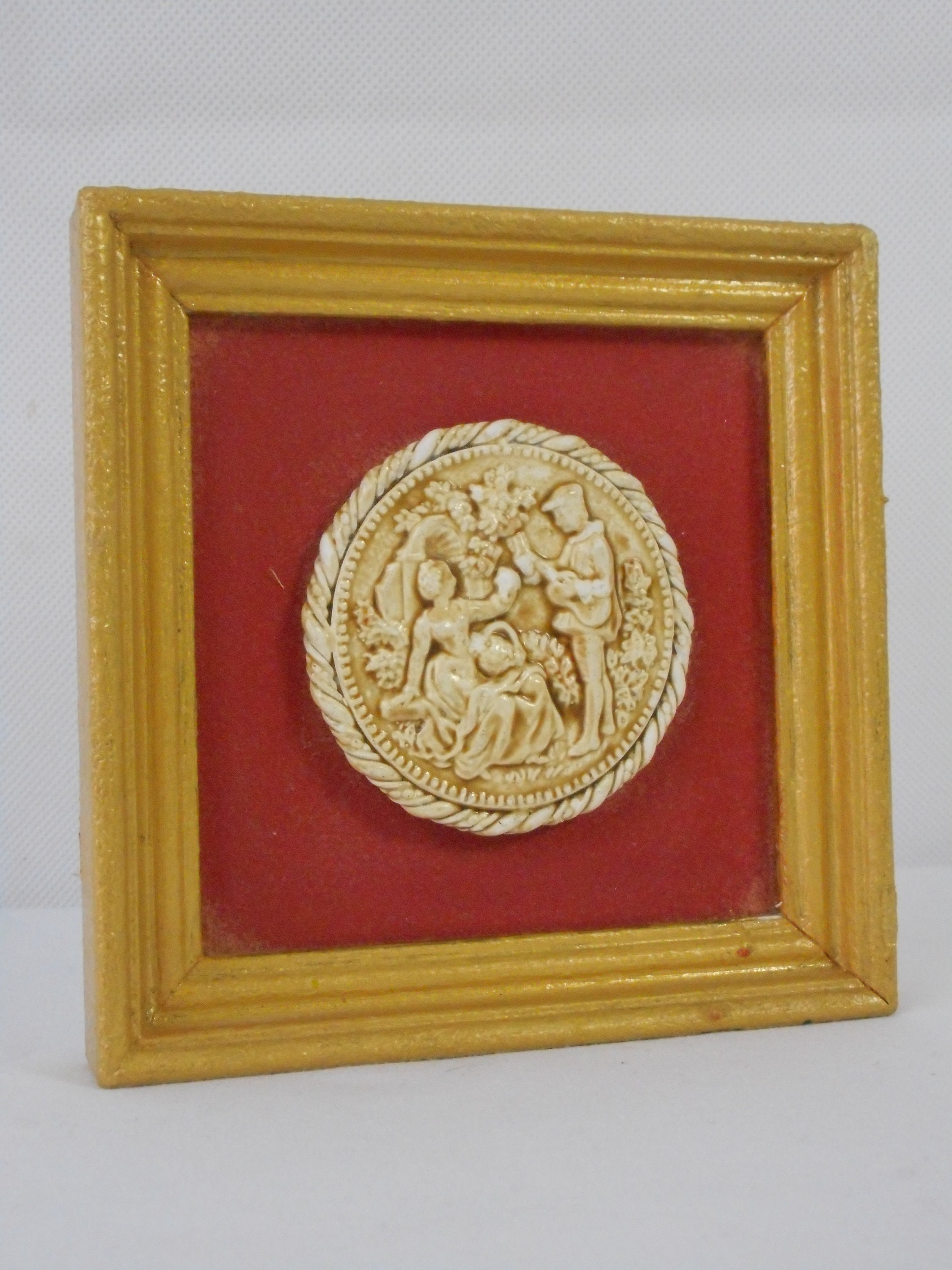 Superbe Français Vintage Encadrée Petite Image Murale