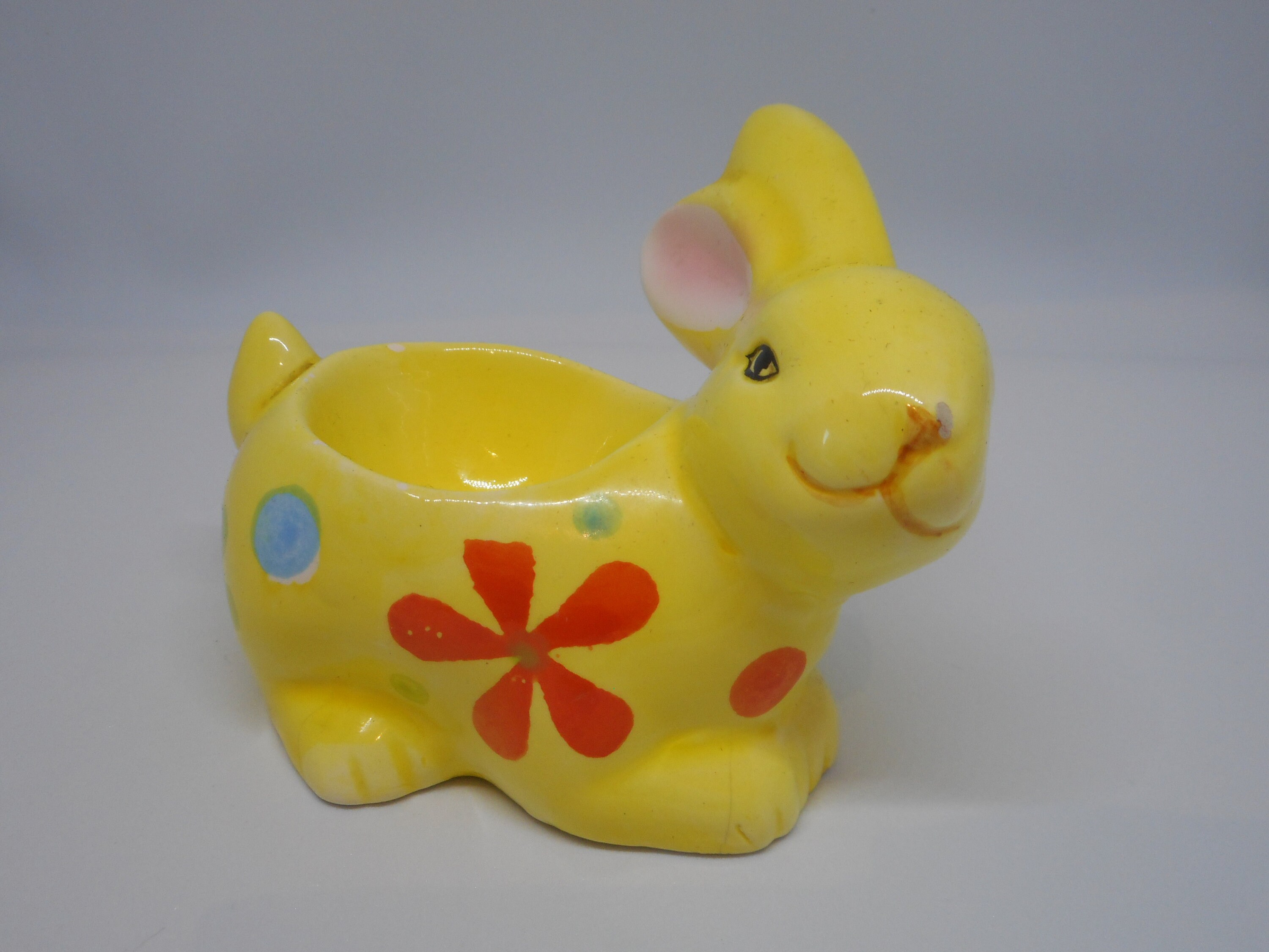 Enfant en Céramique Français à La Main, Tasse/Support d'oeuf de Cru