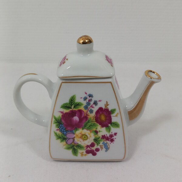 petite cafetière miniature en porcelaine Français vintage / ornement de théière