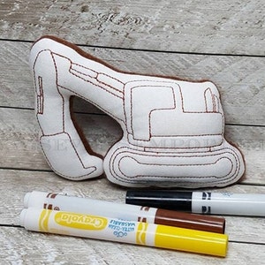 Trackhoe Excavator In The Hoop Doodle-It  Machine Embroidery Design