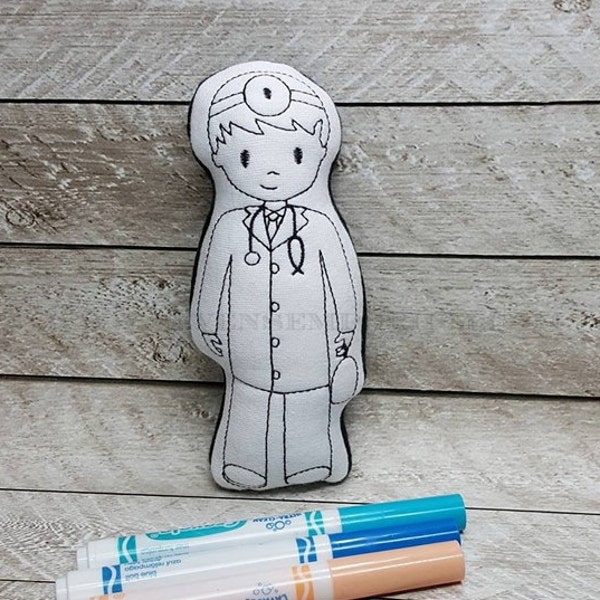 Classic Old School Traditional Doctor Boy In The Hoop Doodle-It  Machine Embroidery Design