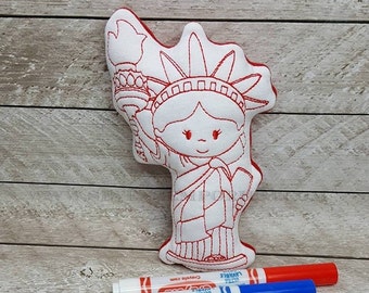 Statue of Liberty Lady Liberty In The Hoop Doodle-It  Machine Embroidery Design
