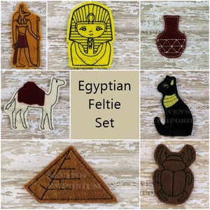 Egyptian Set of 7 FELTIES In The Hoop  Machine Embroidery Design