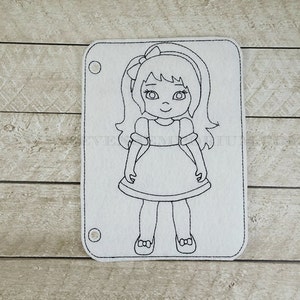 Headband Little Girl In The Hoop Doodle-It Coloring Page Machine Embroidery Design
