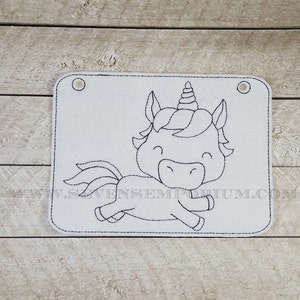 Running Unicorn In The Hoop Doodle-It Coloring Page Machine Embroidery Designs
