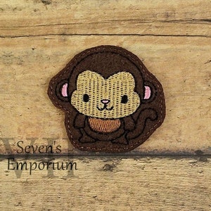 Baby Monkey Feltie Machine Embroidery Design