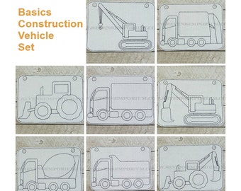 Construction Vehicles In The Hoop Doodle-It Coloring Page Machine Embroidery Design