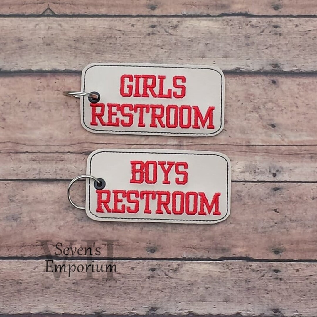 Restroom Kay Tags in the Hoop Machine Embroidery Design - Etsy