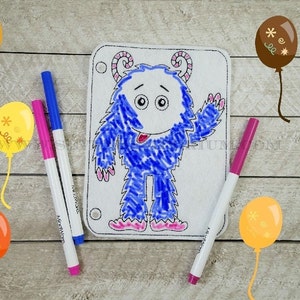 Silly Monster In The Hoop Doodle-It Coloring Page Machine Embroidery Design