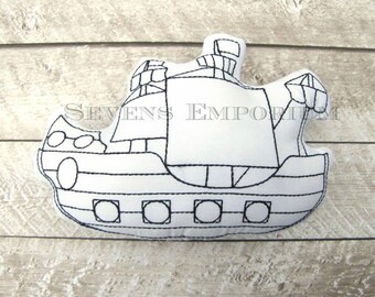 Pirate Ship In The Hoop Doodle-It  Machine Embroidery Design