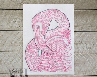Diseño de bordado de máquina Flamingo