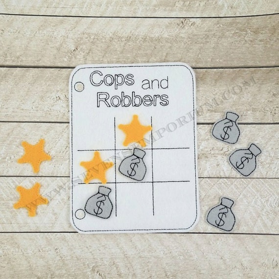 Cops And Robbers Tic Tac Toe Game Activity Page Quiet Book Etsy