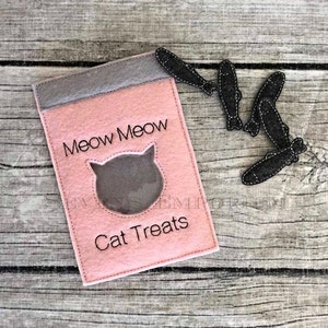 CAT Food and Pet Treats Felt Pretend In The Hoop Machine Embroidery Design