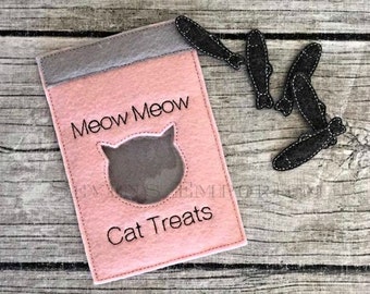 CAT Food and Pet Treats Felt Pretend In The Hoop Machine Embroidery Design